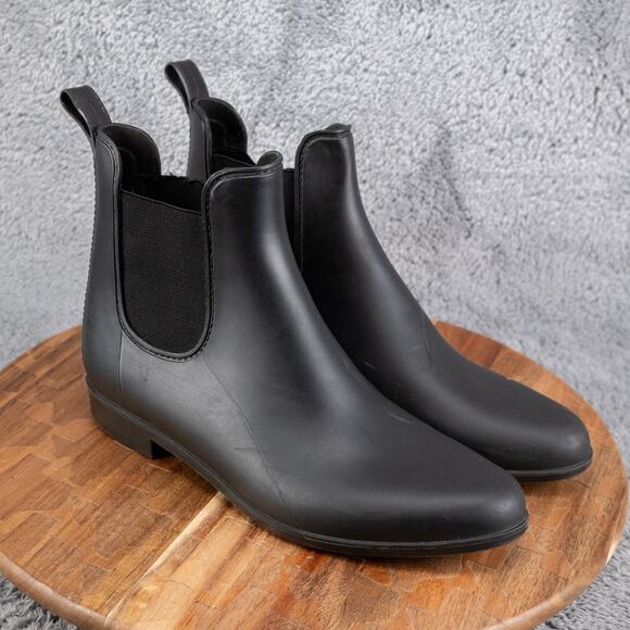 Sam Edelman Women Tinsley Chelsea Rubber Rain Boots 11 Mattte Black Waterproof - Picture 1 of 6